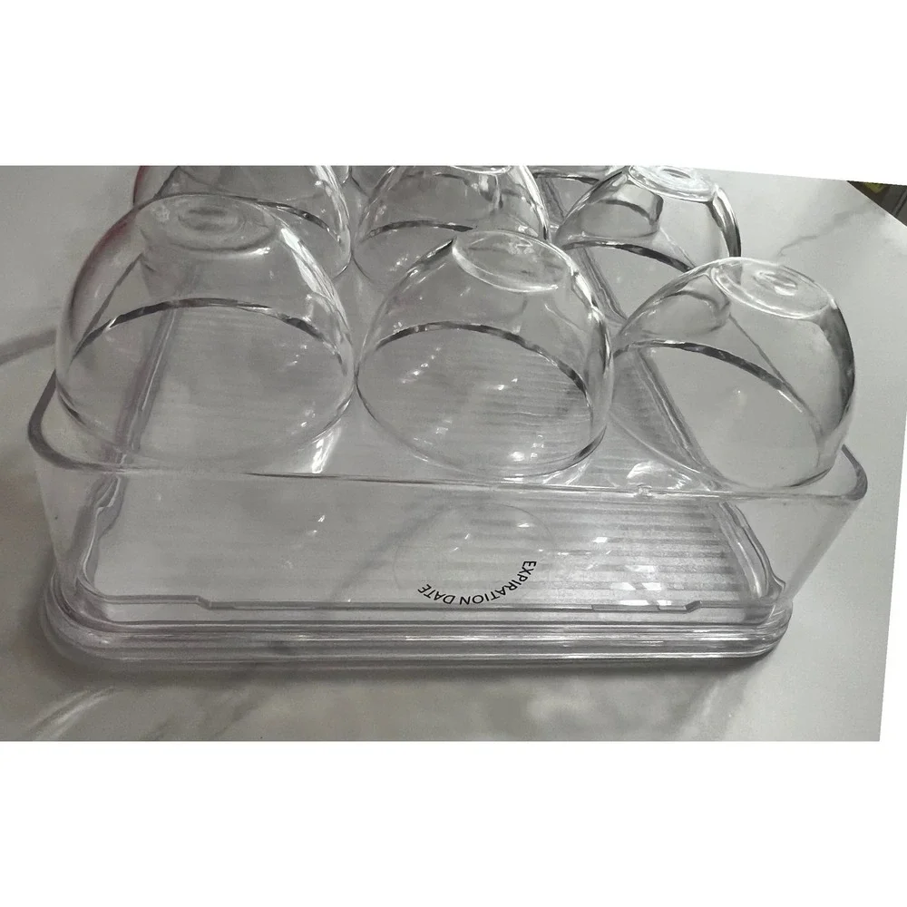 Clear Acrylic 21 Slot Egg Storage Container with Stackable Lid and Handle